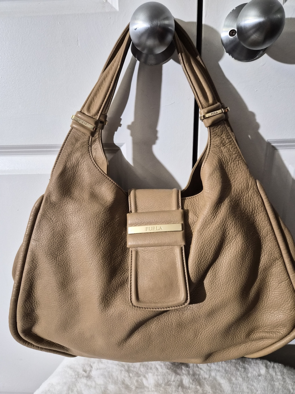 Furla Tan Leather Shoulder Bag